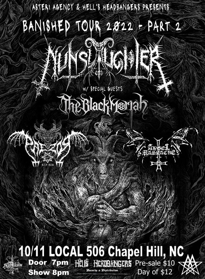 Banished Tour 2022 NunSlaughter/The Black Moriah/ Paezor/Angel Massacre
