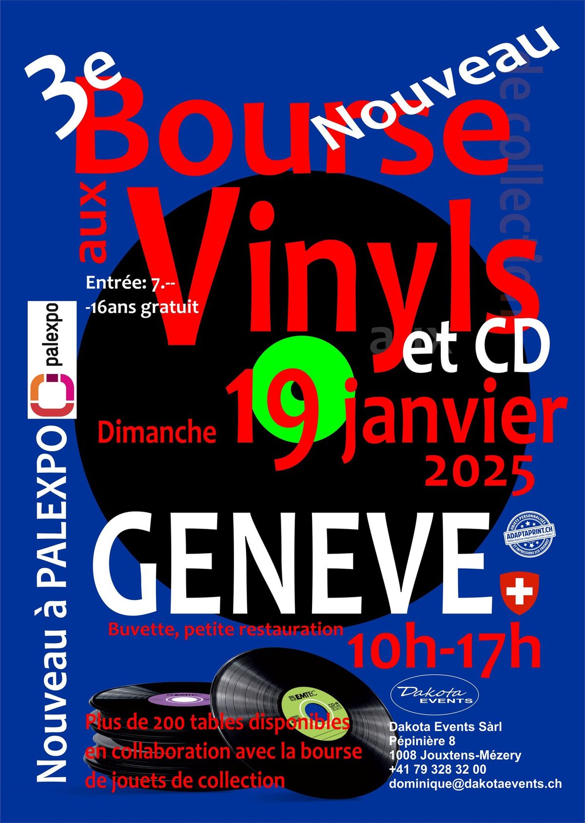 3e Bourse aux Vinyls et CD de Gen\u00e8ve Palexpo