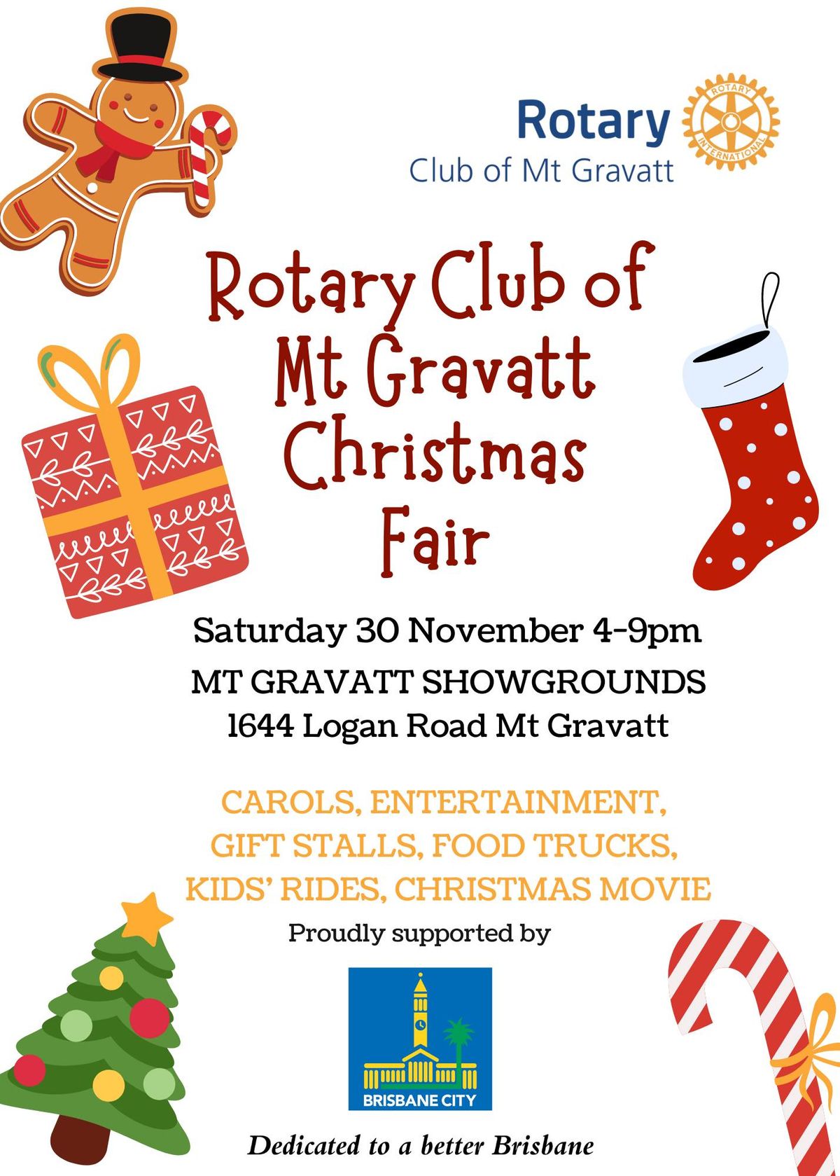 Rotary Club of Mt Gravatt Christmas Fair 2024