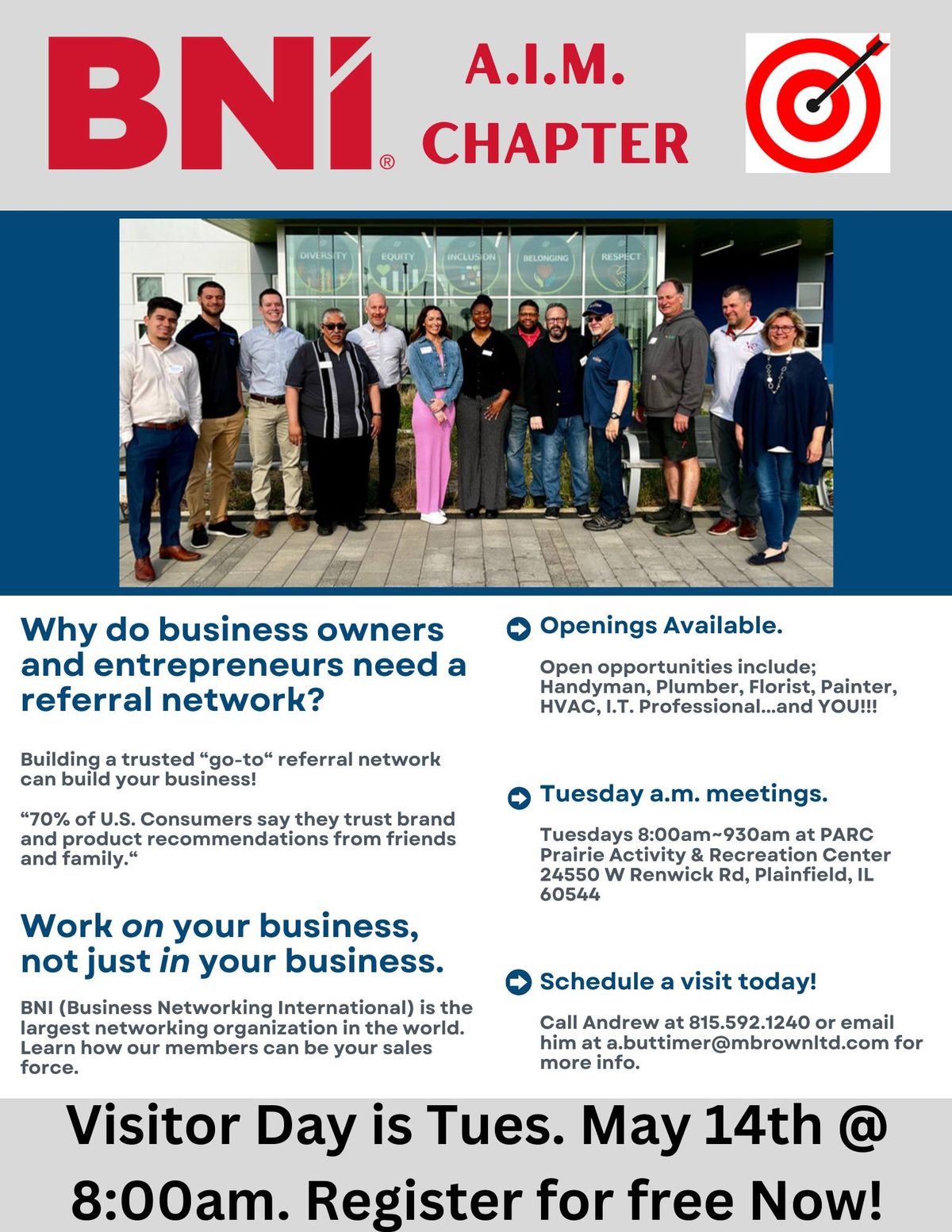 BNI AIM Chapter - Visitor Day