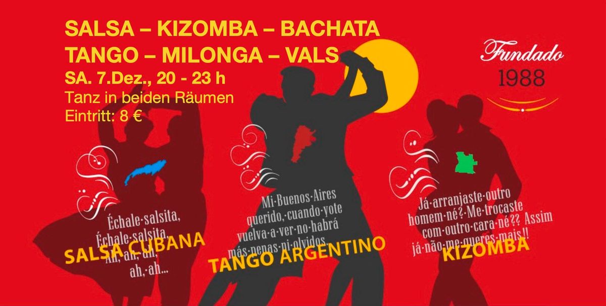 Tanzabend: Milonga & Salsa-\/Kizomba-Party