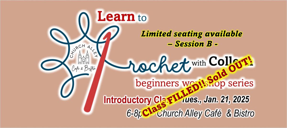 Learn to Crochet with Colleen - SESSION B - FILLED!