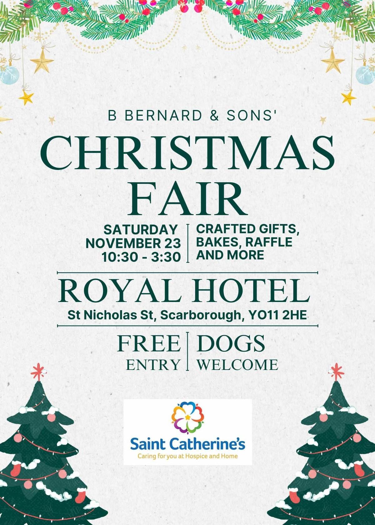 B. Bernard and Sons' Christmas Fair in aid of Saint Catherine's Hospice, Scarborough 