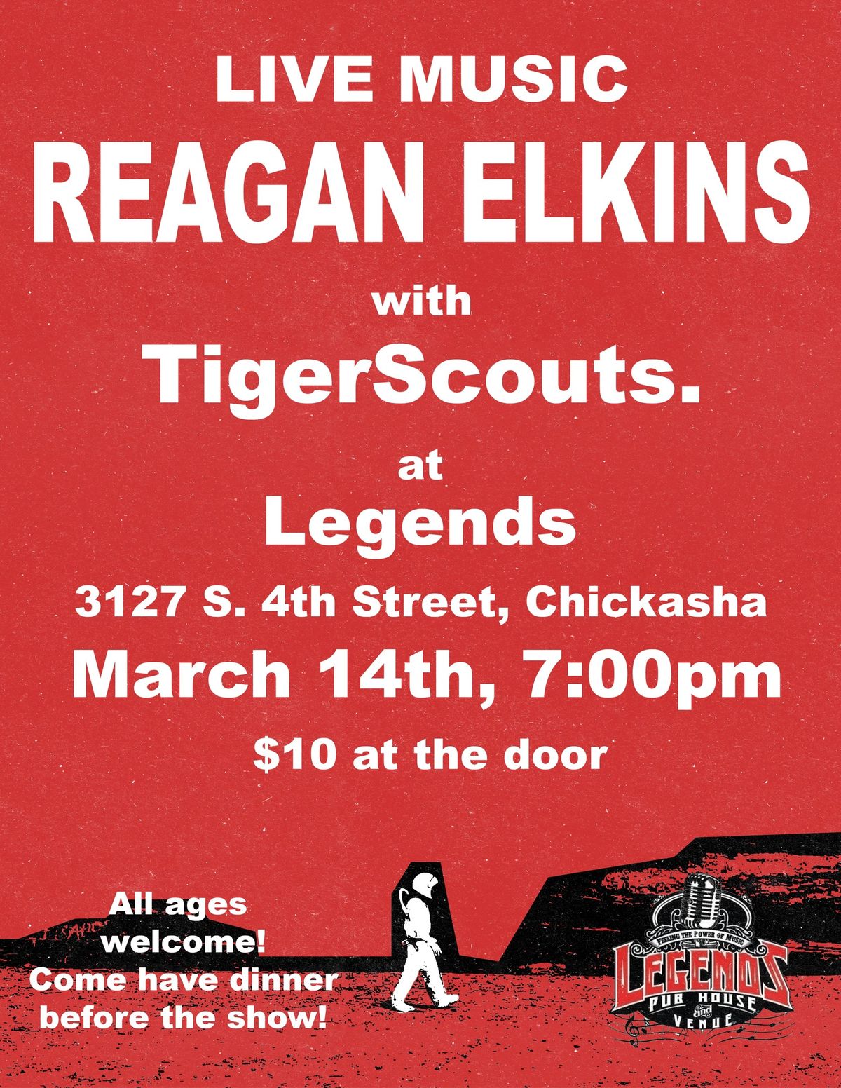 Concert At Legends Pubhouse & Venue - Reagan Elkins & TigerScouts