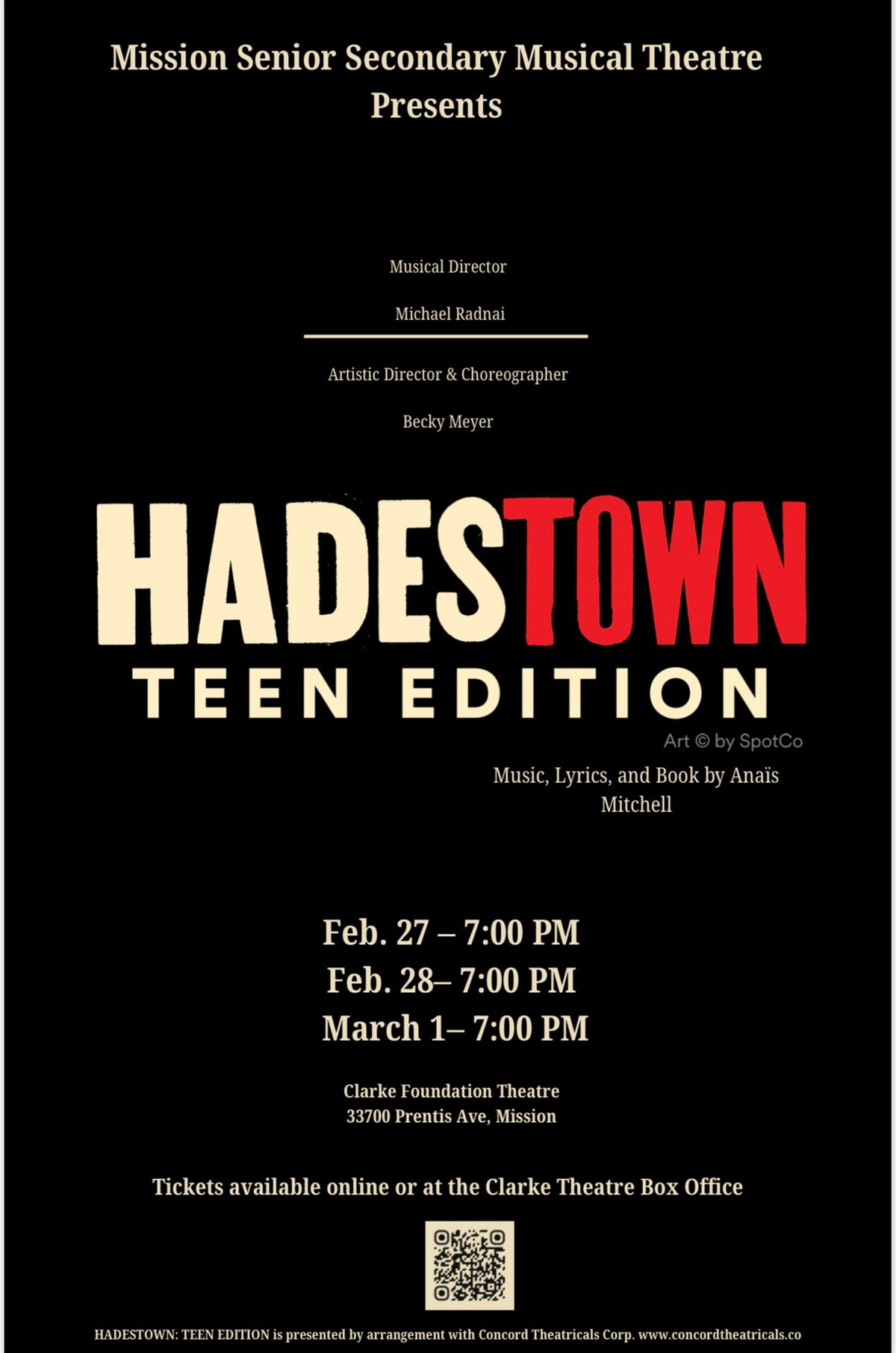 MSS Musical Theatre Presents: Hadestown Teen Edition