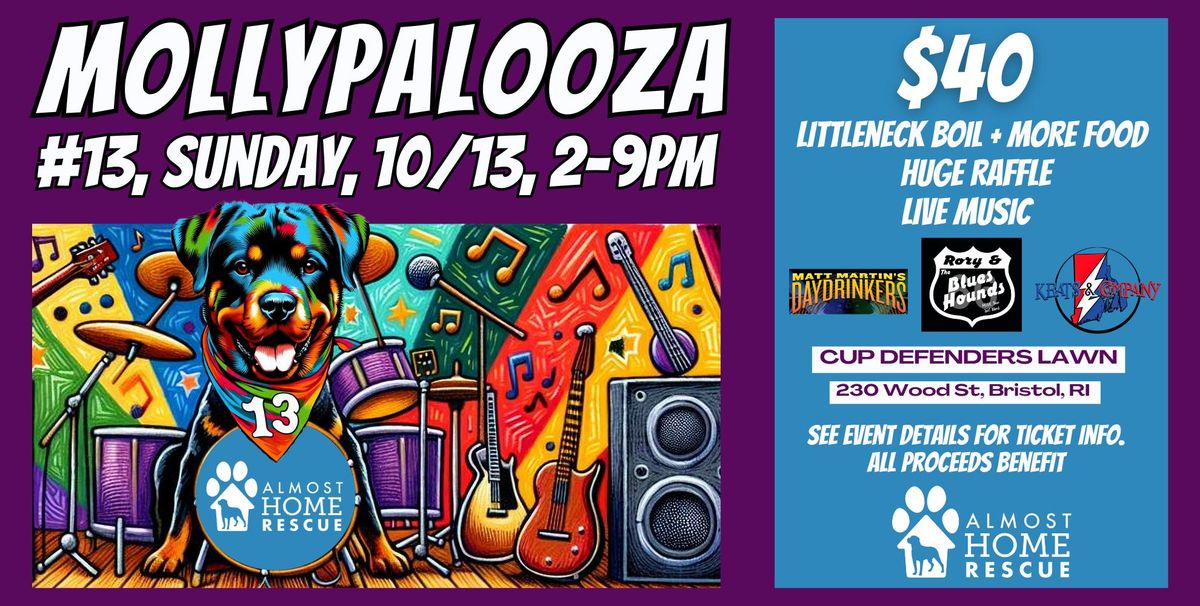 Mollypalooza 13! A Bash to Benefit Almost Home Rescue