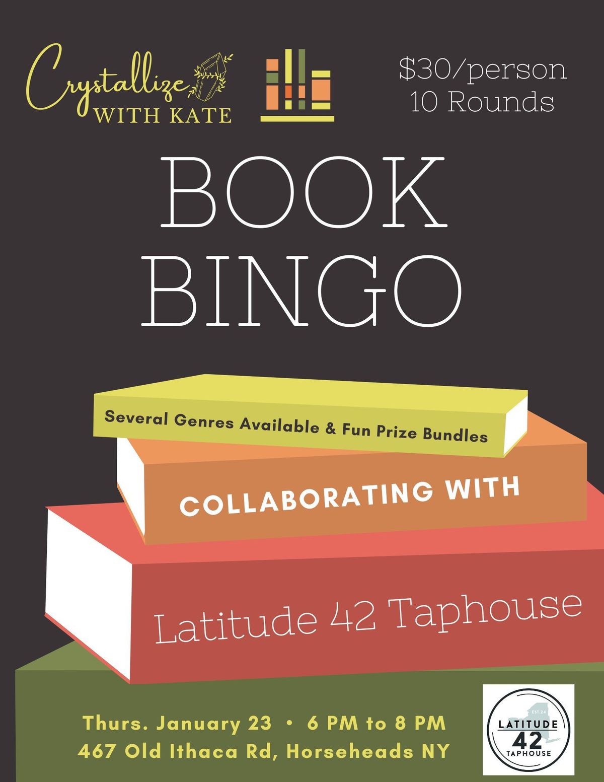 Book Bingo at "Latitude 42 Taphouse" 