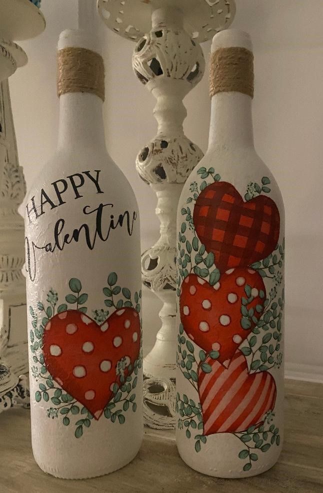 Valentine\u2019s Decoupage Bottle Class \u2665\ufe0f