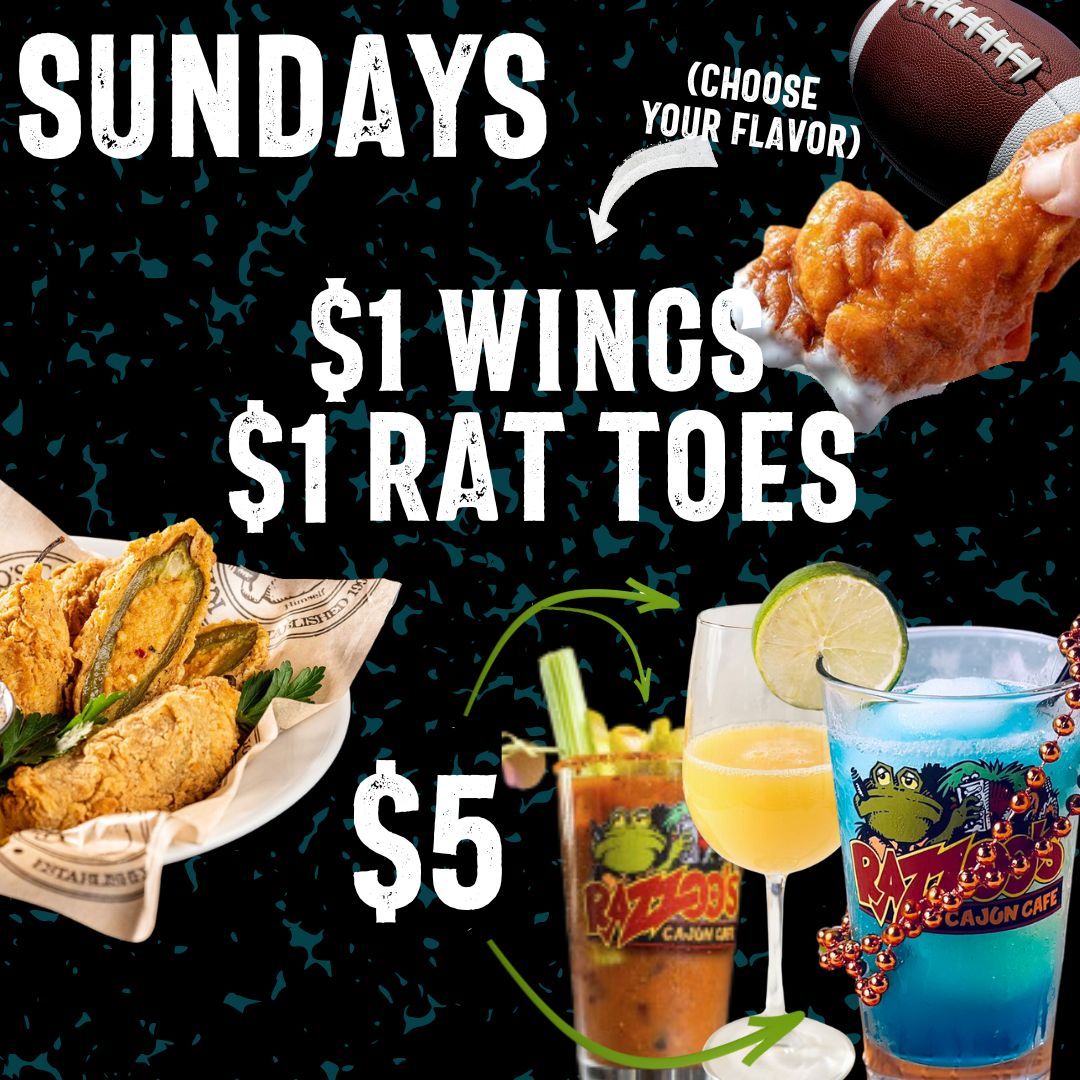 Wings & Toes THIS SUNDAY!