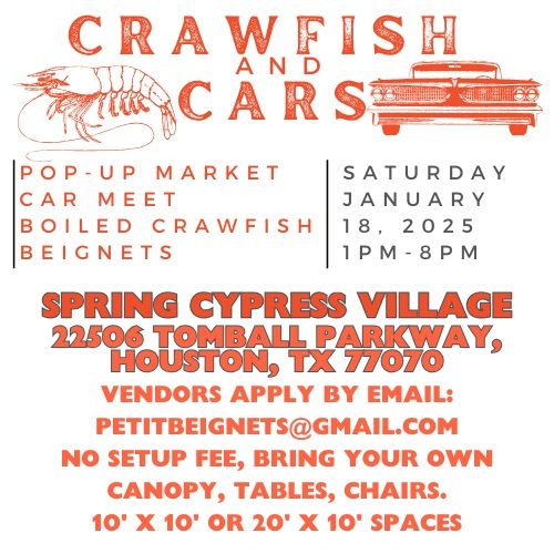 1st Ever Crawfish & Cars Pop Up Market