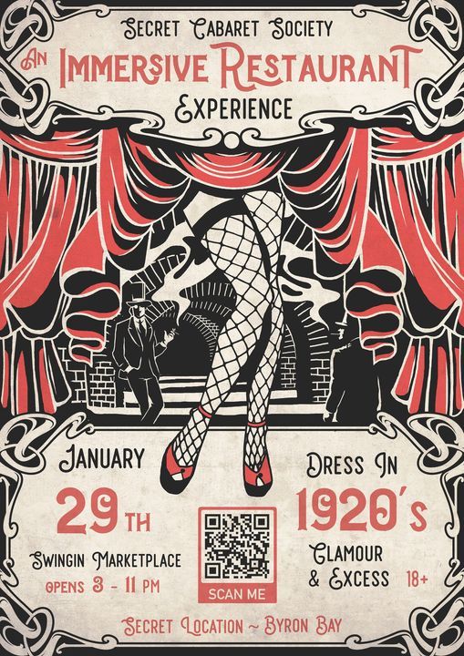 Secret cabaret society & immersive swingin 1920s market place, Byron ...