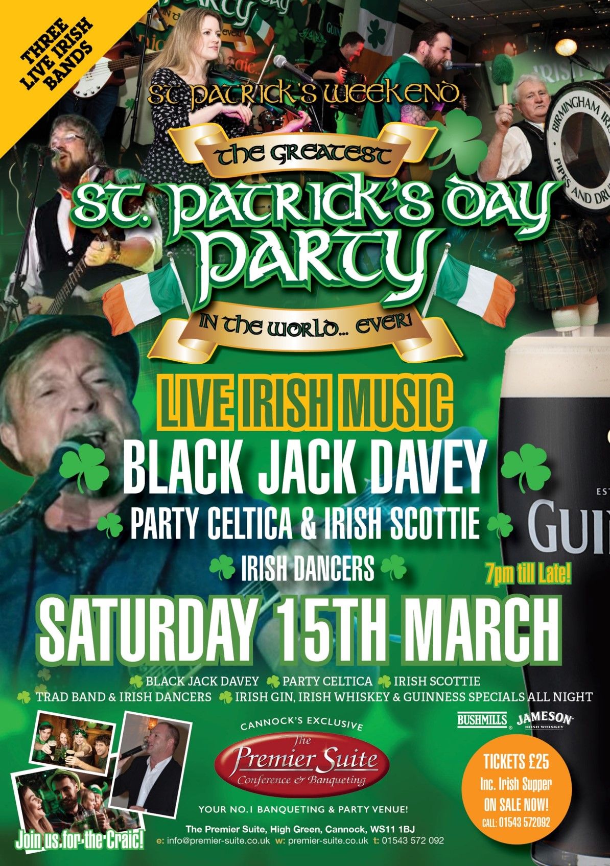 The Greatest St Patrick's Day Party in the World Ever at The Premier Suite, Cannock