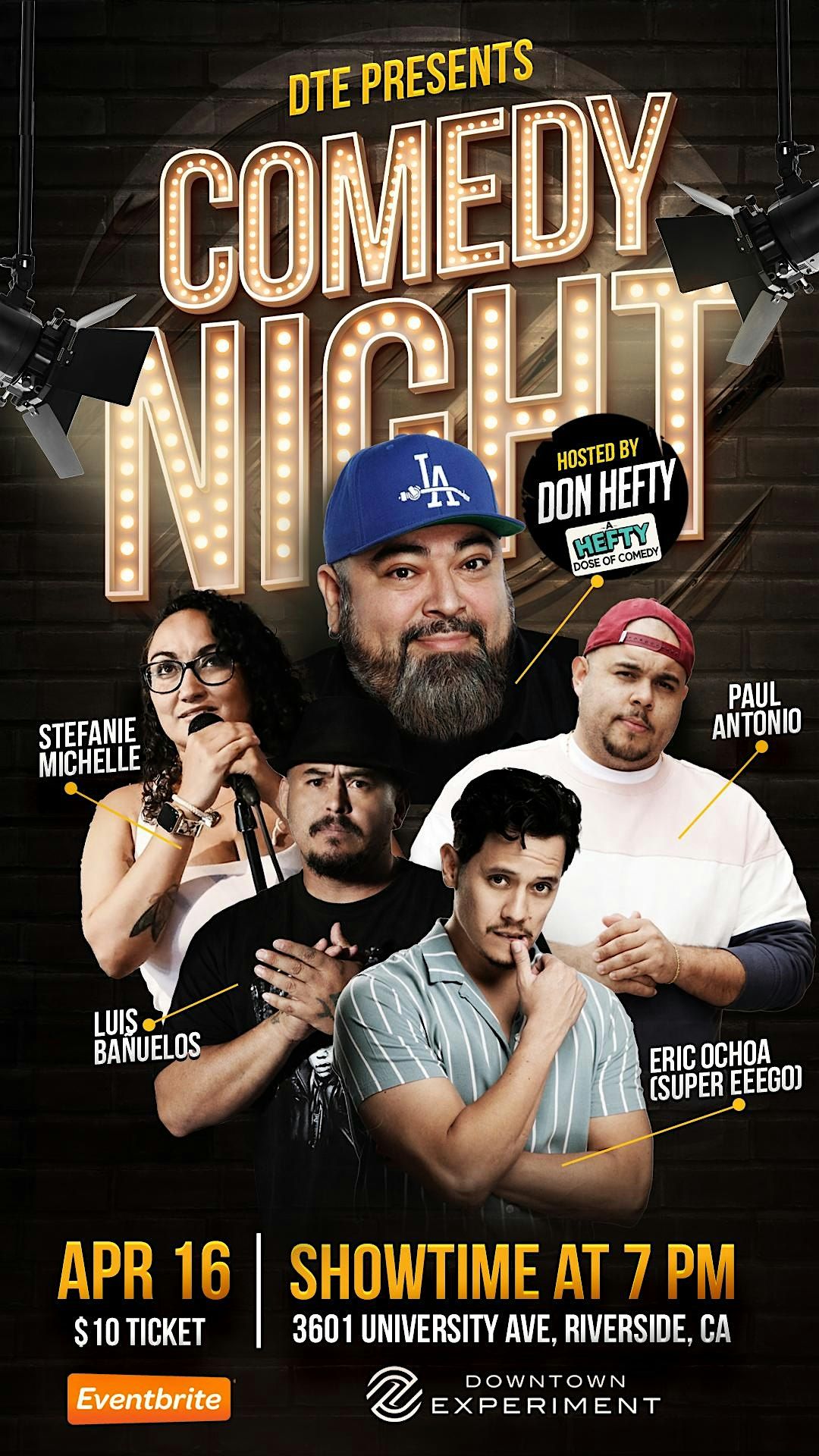 Comedy Night at DTE, Downtown Experiment, Riverside, 16 April to 17 April