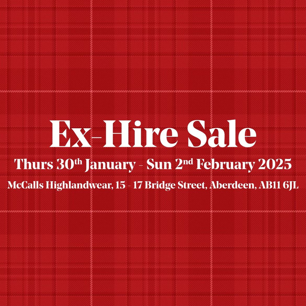 McCalls Highlandwear Ex-Hire Sale