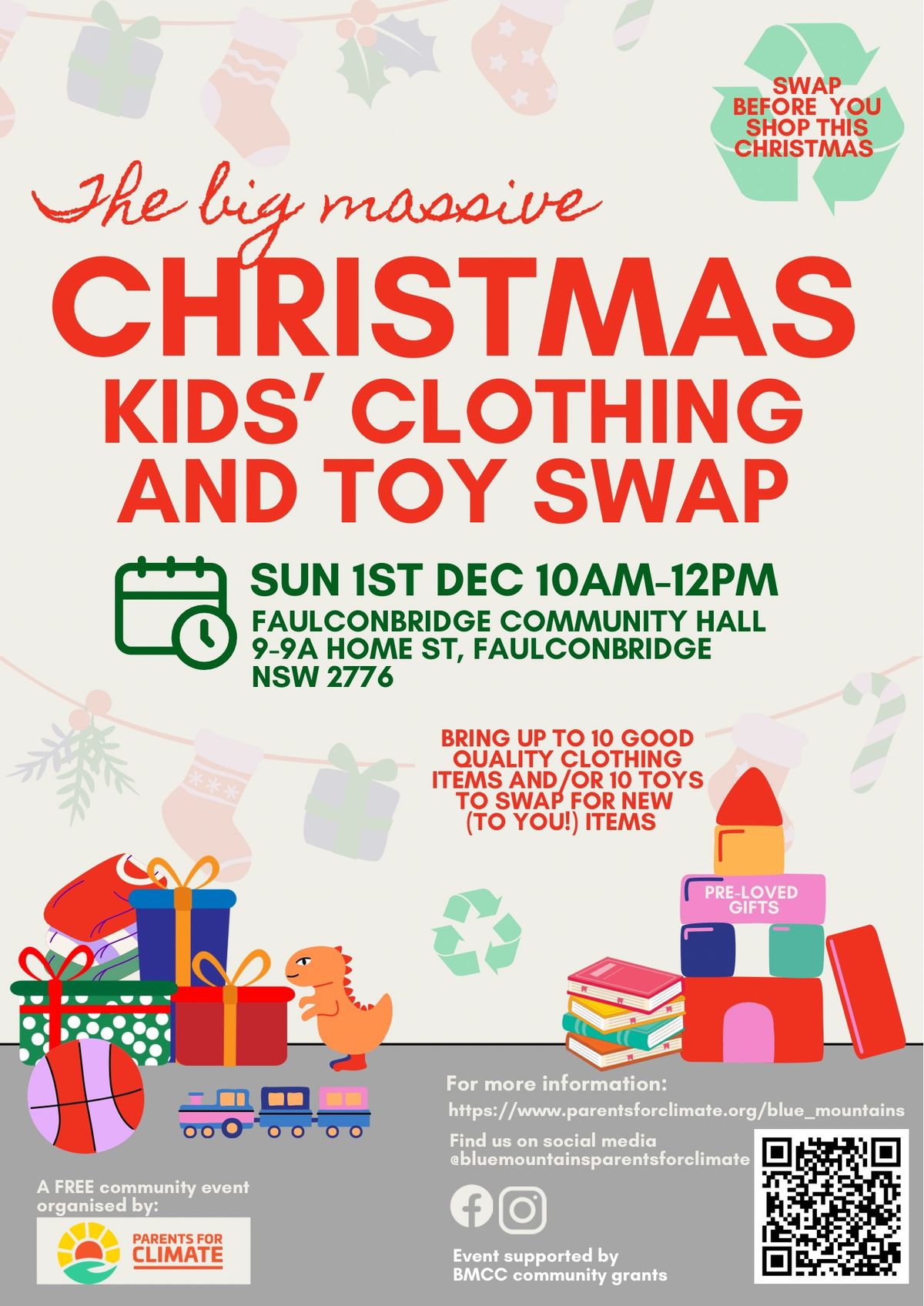 Christmas Kids' Clothes and Toy Swap at Faulconbridge Community Hall