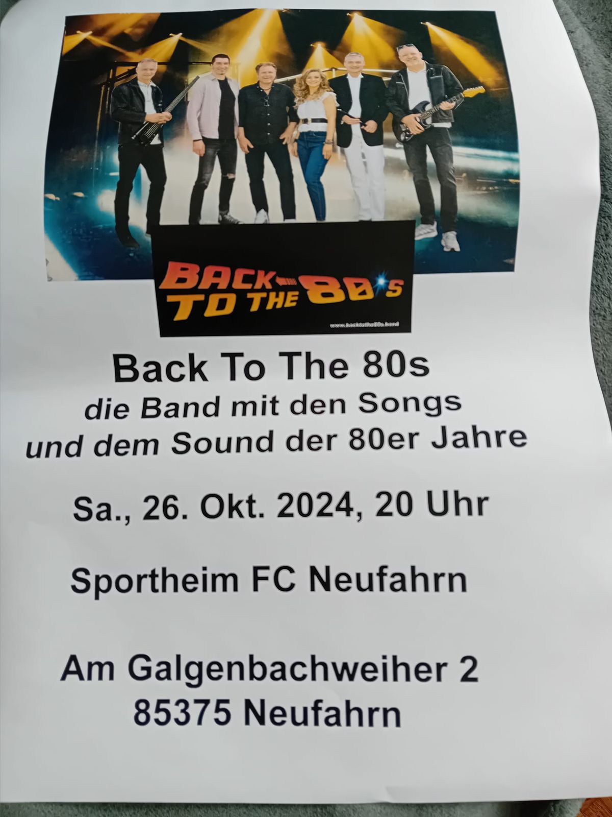 Live Musik mit der Band Back to the 80s