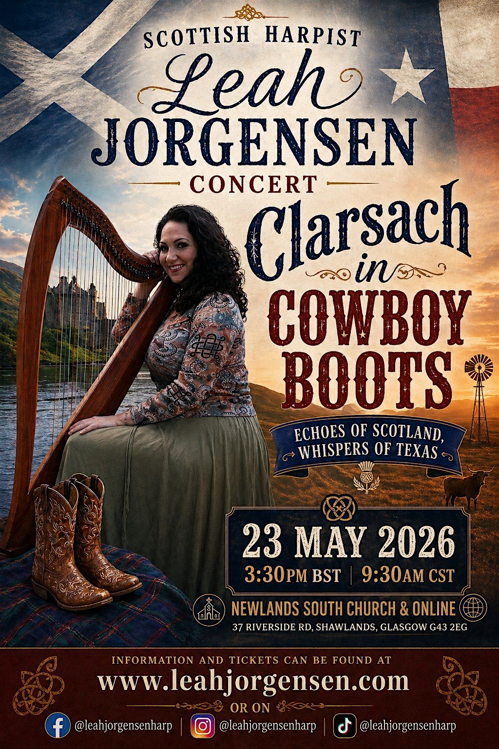 Clarsach in Cowboy Boots