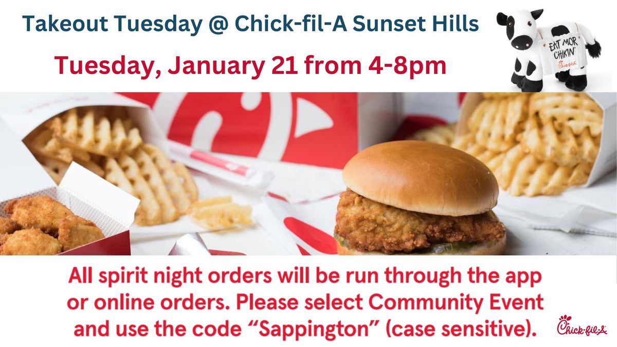 Takeout Tuesday at Chick-fil-A Sunset Hills