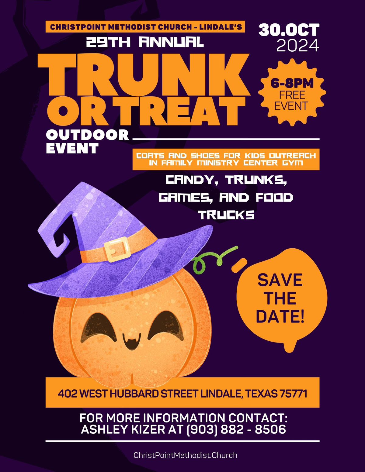 29th Annual Trunk or Treat - ChristPoint Methodist Church-Lindale