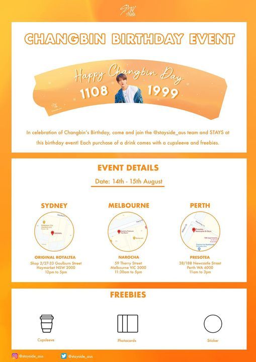 WA Changbin's Birthday Event - IG@stayside_aus
