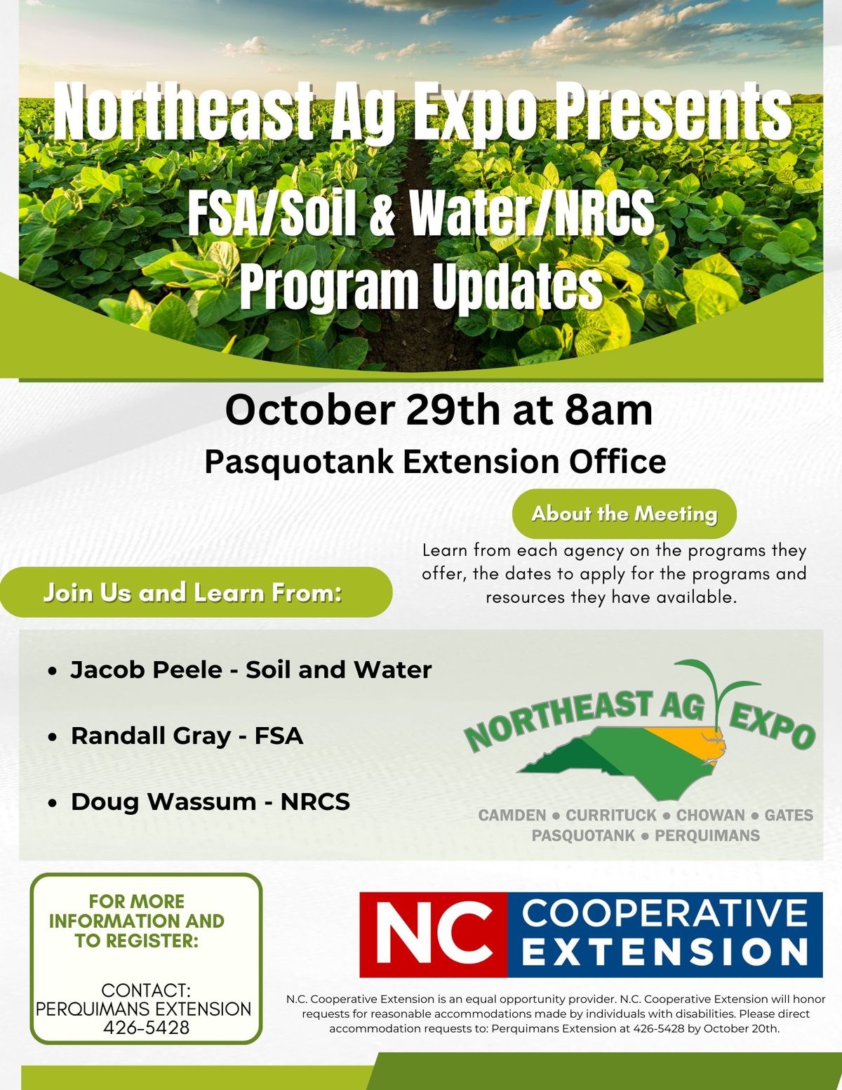 Northeast Ag Expo Presents FSA\/Soil and Water\/NRCS Program Upates