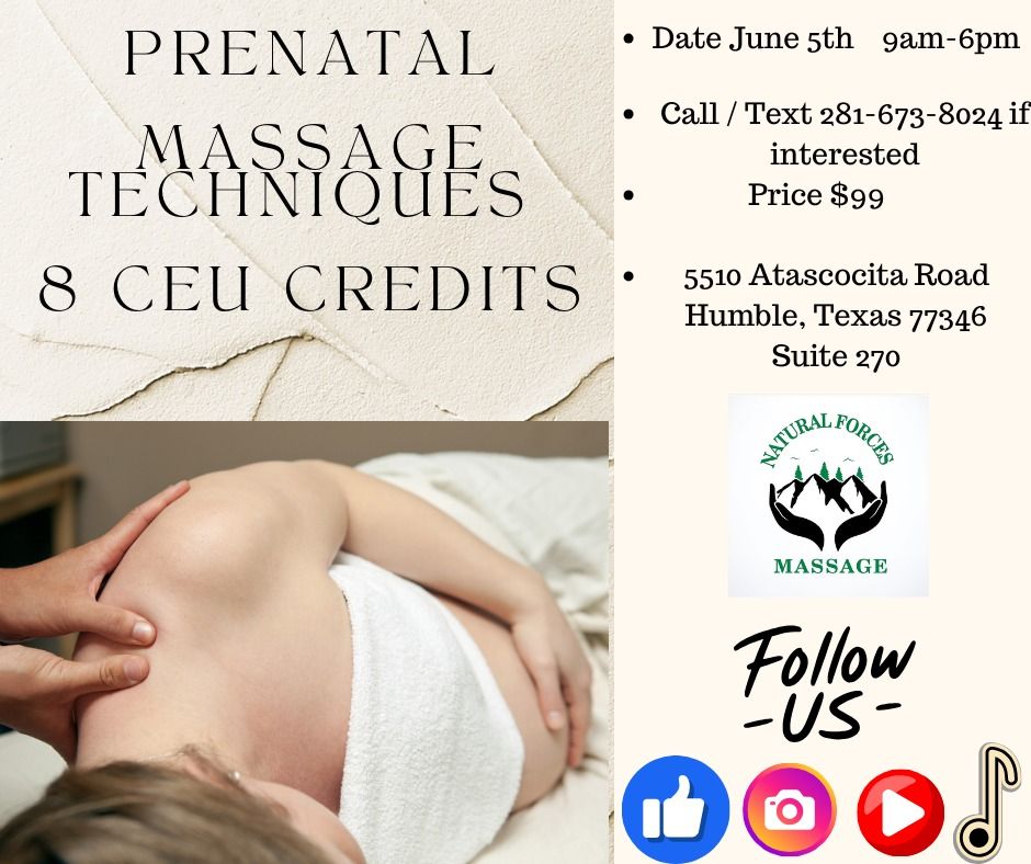Prenatal Massage Techniques 8 CEU Credits 