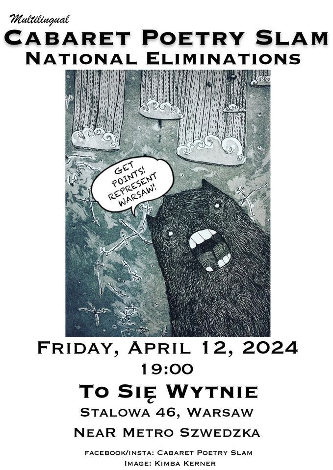 Cabaret Poetry Slam | 12 April | To Si\u0119 Wytnie | National Eliminations | 19:00