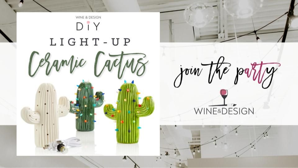 Light Up Ceramic Cactus! 8H x 7.5W | Wine & Design