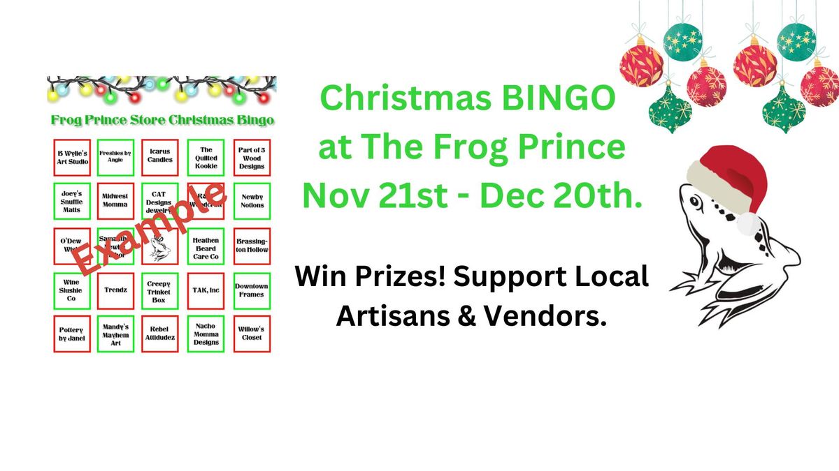 Christmas BINGO at The Frog Prince