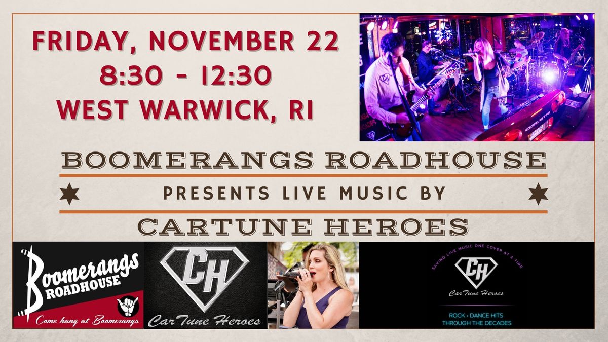 Live Music - CarTune Heroes at Boomerangs