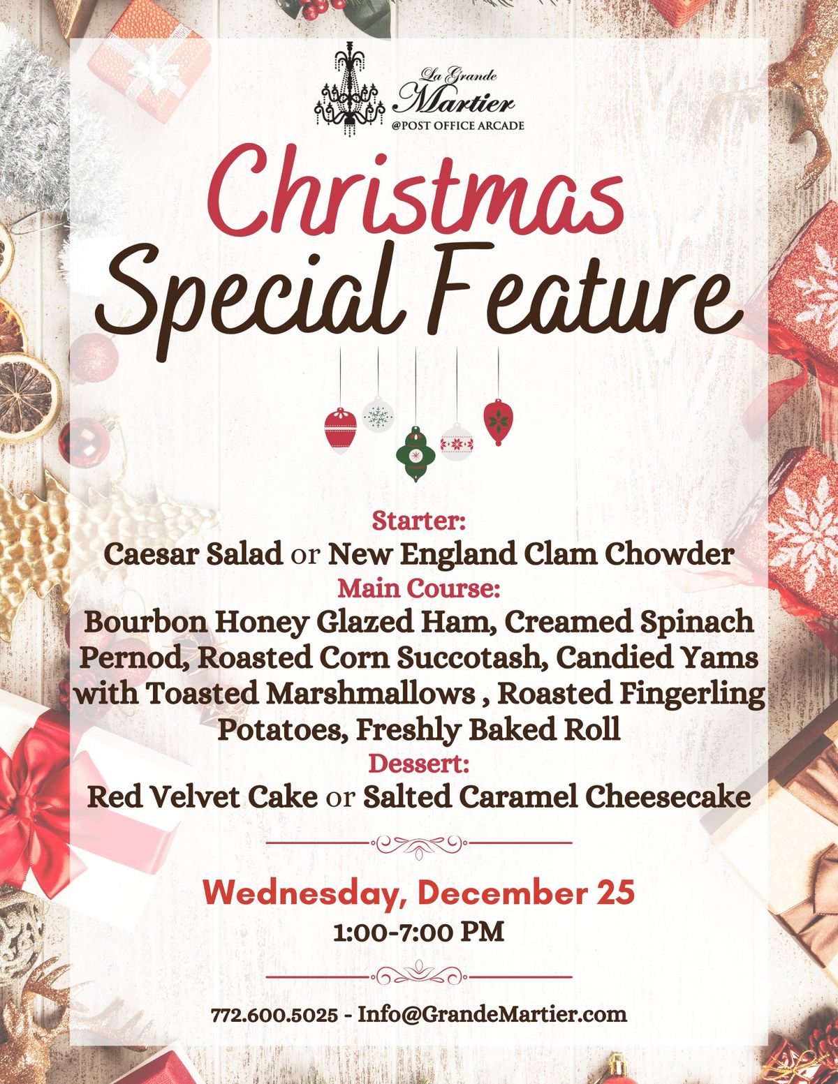 Martier Christmas: Bottomless Drinks & Holiday Specials