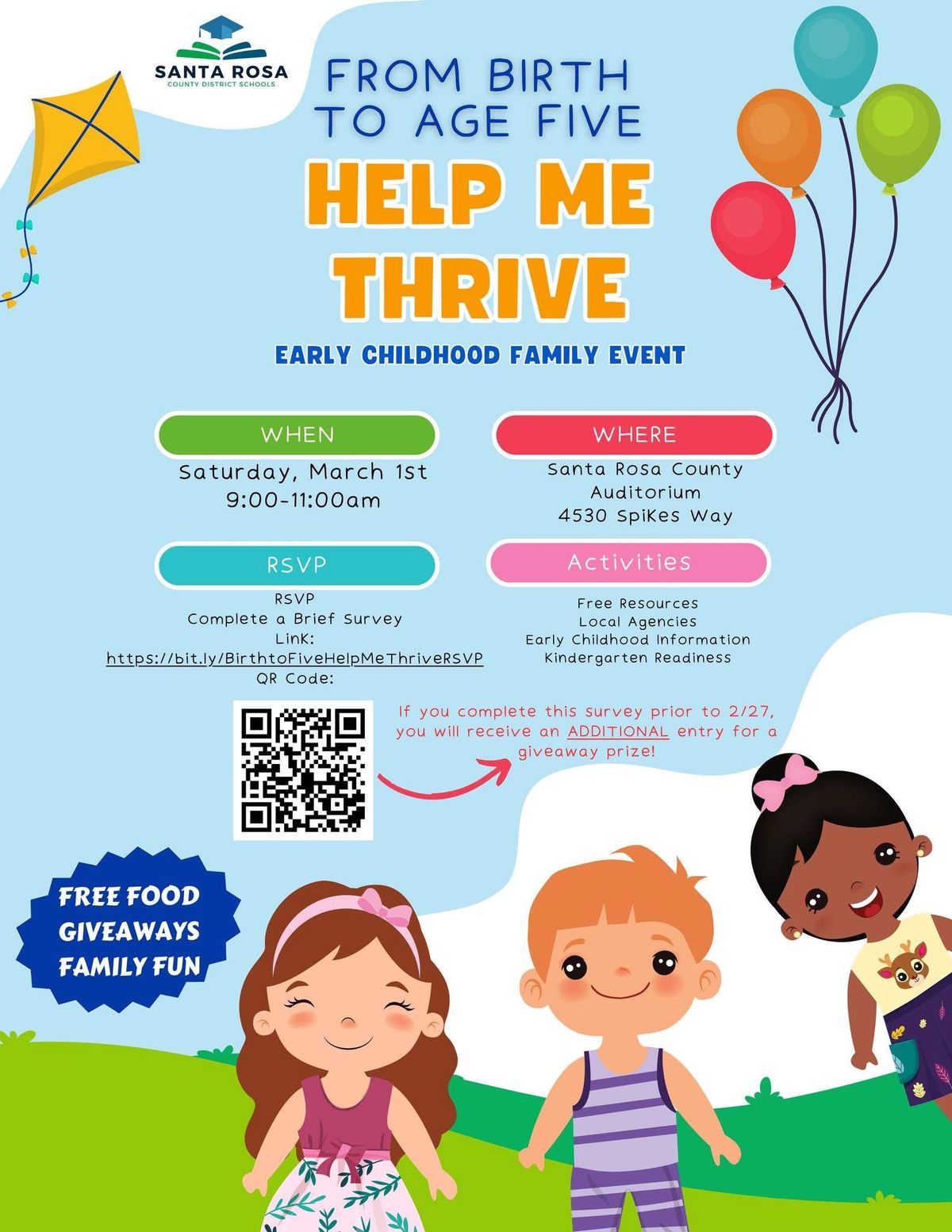 Birth to Age Five: Help Me Thrive Event (Hosted by SRCDS for ALL Families)