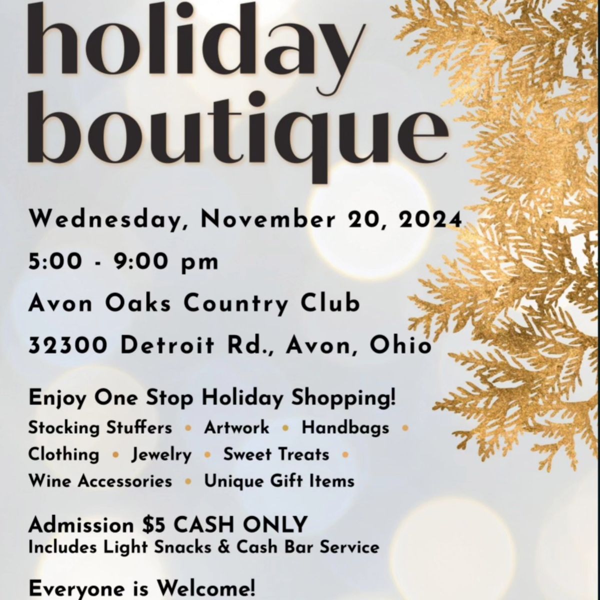 Holiday Boutique at Avon Oaks Country Club