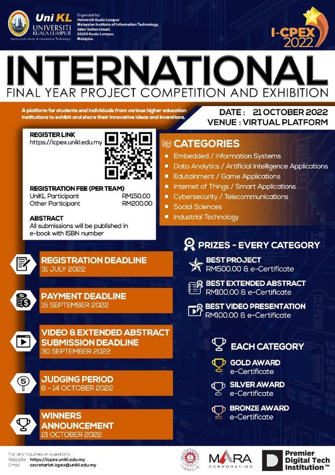 International Final Year Project (FYP) Competition and Exhibition, I-CPEX 2022