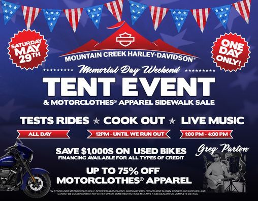 Memorial Day Weekend Tent Event Mountain Creek Harley Davidson Dalton 29 May 2021