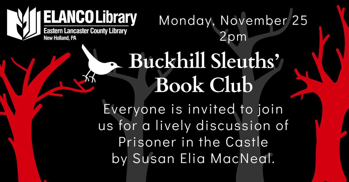 Buckhill Sleuths\u2019 Book Discussion: Prisoner in the Castle by Susan Elia MacNeal.