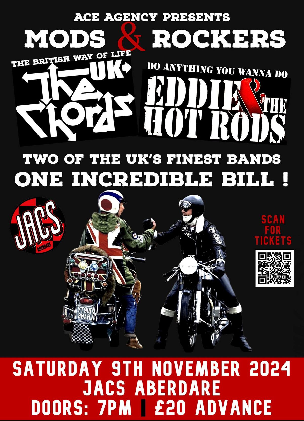 Mods & Rockers Tour: The Chords UK + Eddie & The Hot Rods @ Jacs Aberdare