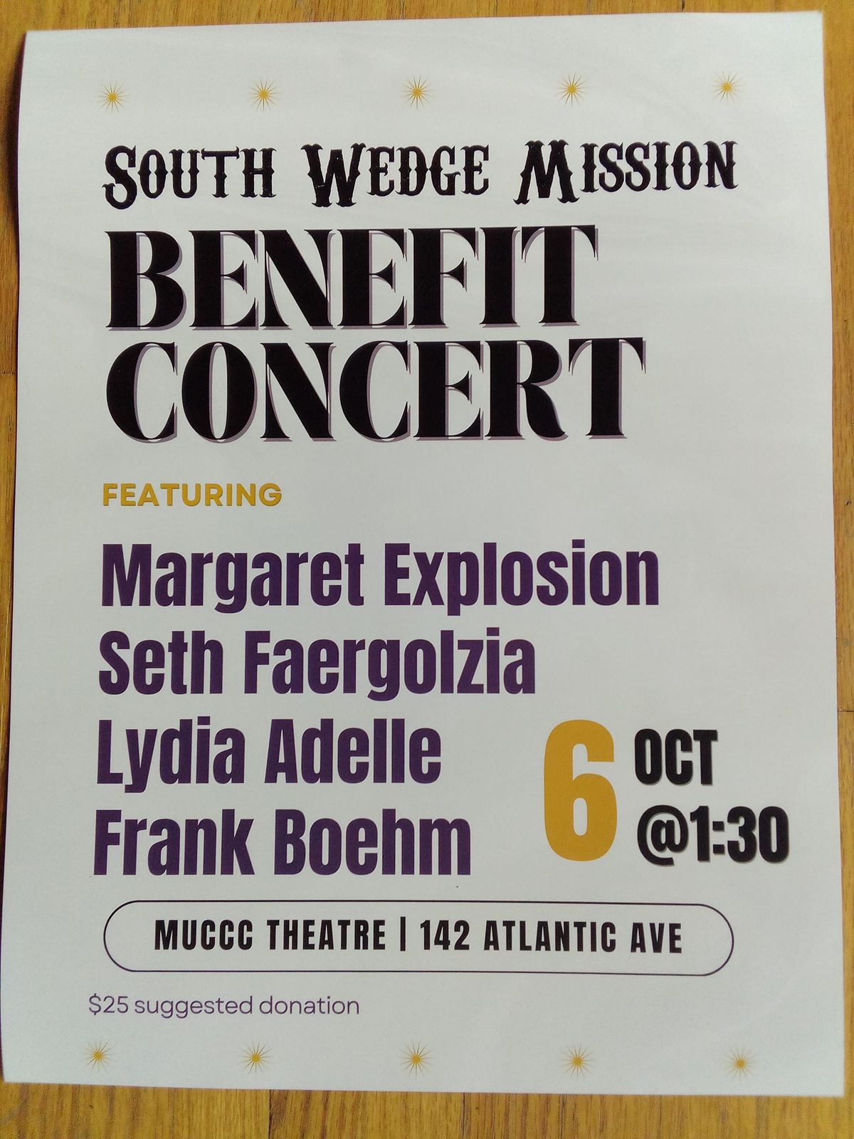 South Wedge Mission Benefit Concert