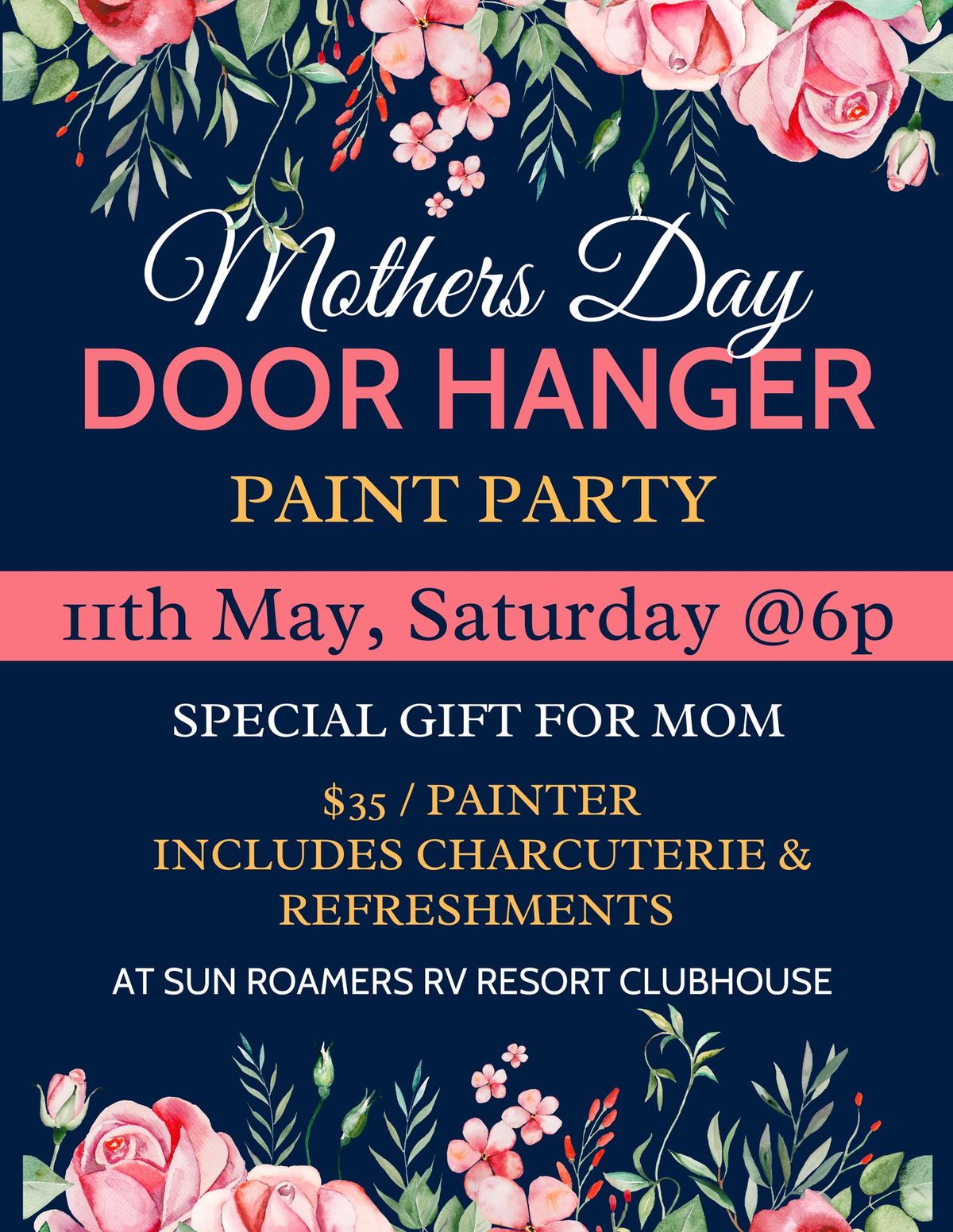 Mother\u2019s Day Door Hanger Paint Party