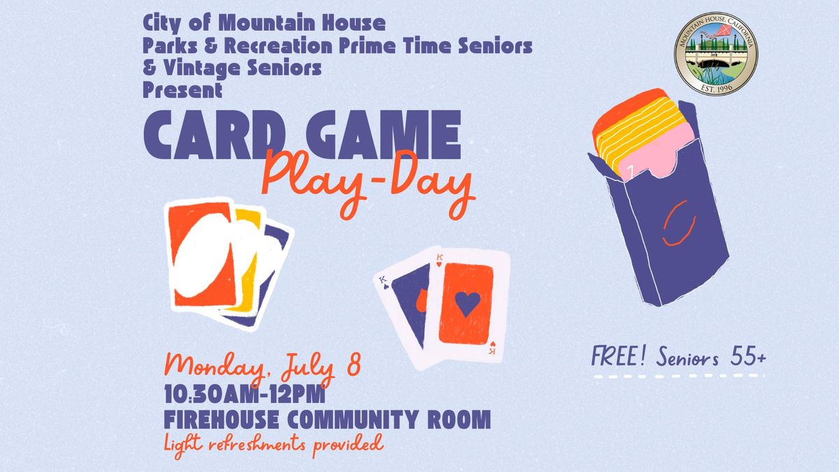 Prime Time Seniors and Vintage Seniors hose Card Game Play-Day
