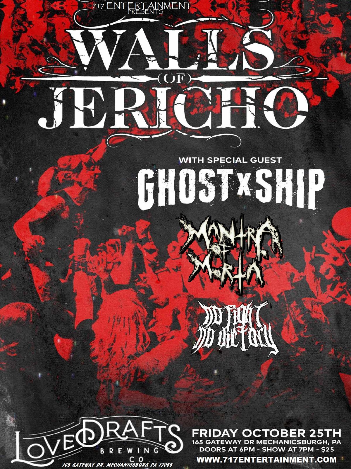 Walls of Jericho with Ghost X Ship, Mantra of Morta and No Fight No Victory at Lovedrafts