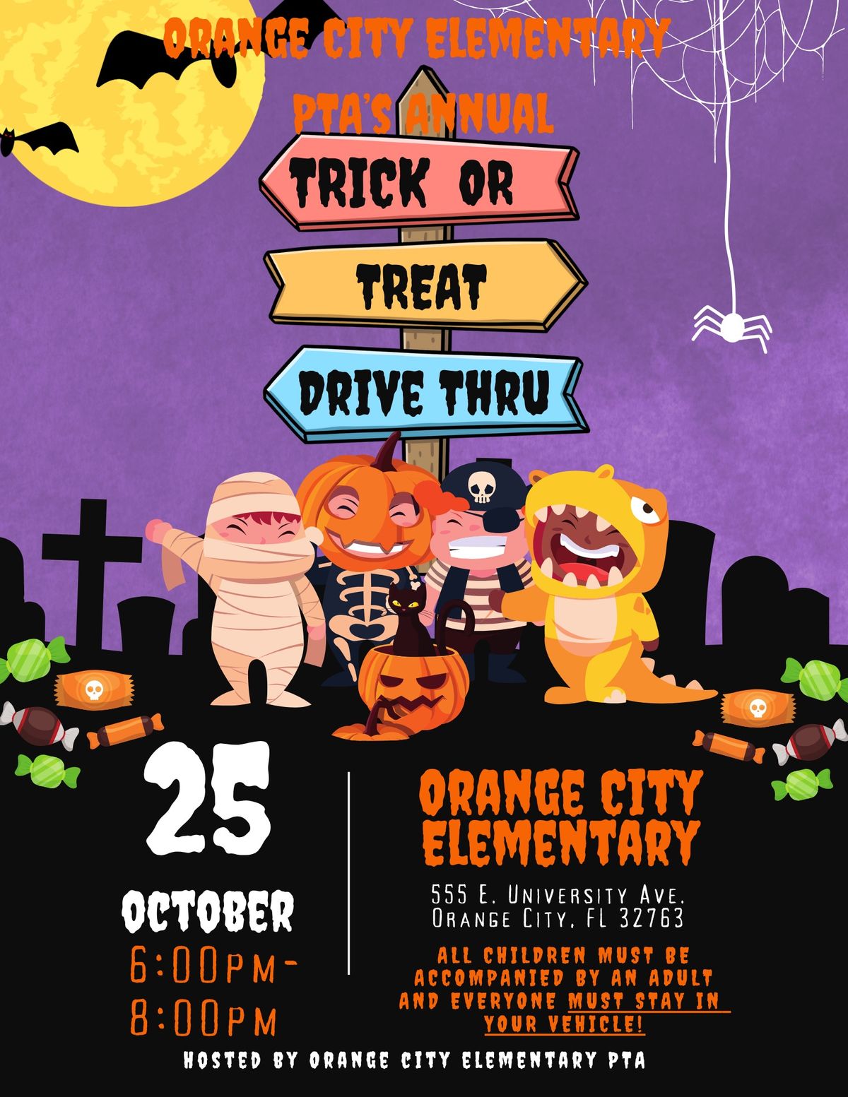 Orange City Elementary Halloween Trick or Treat Drive Thru Parade 