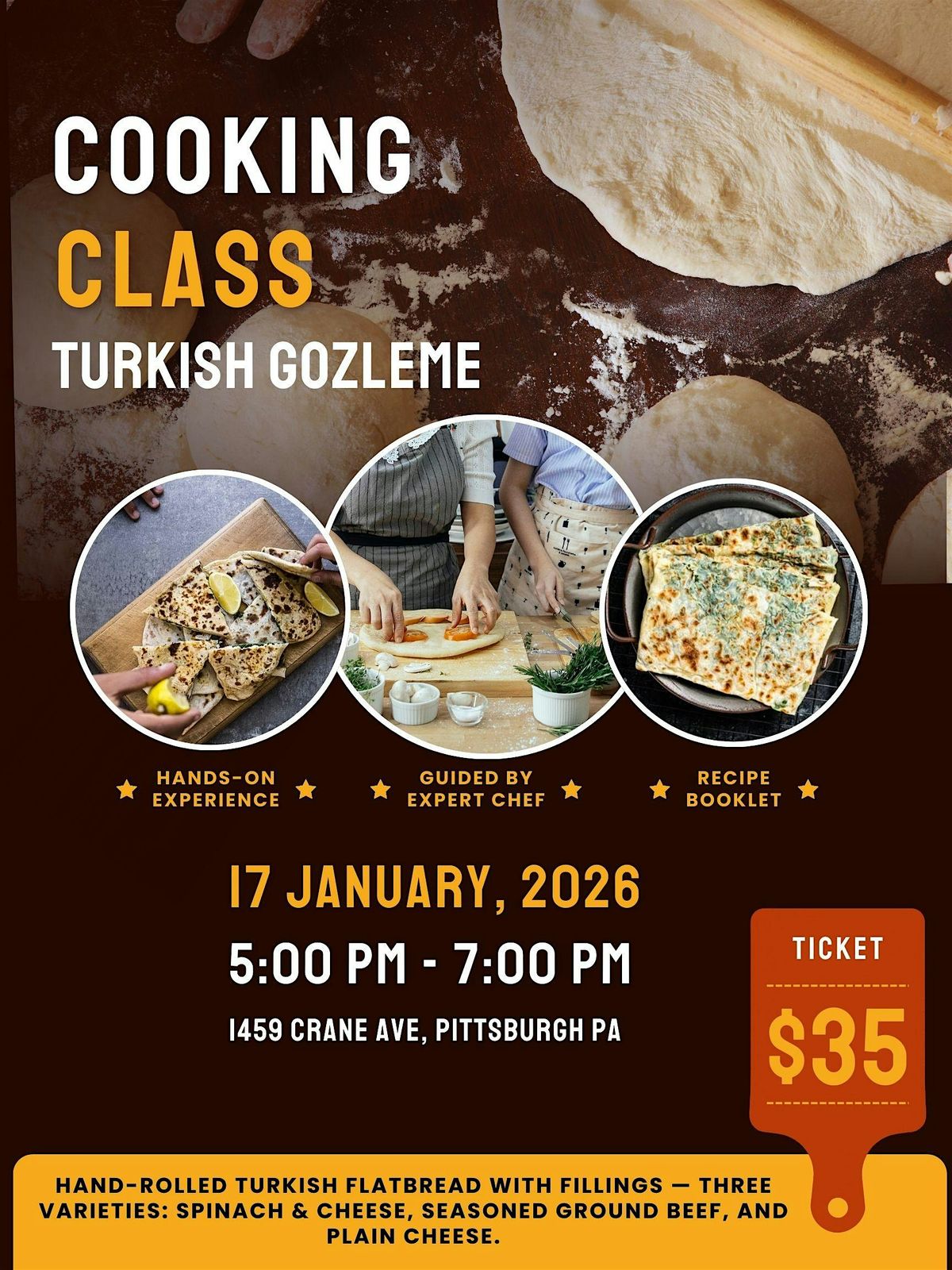 Cooking Class Turkish Gozleme (Flatbread)