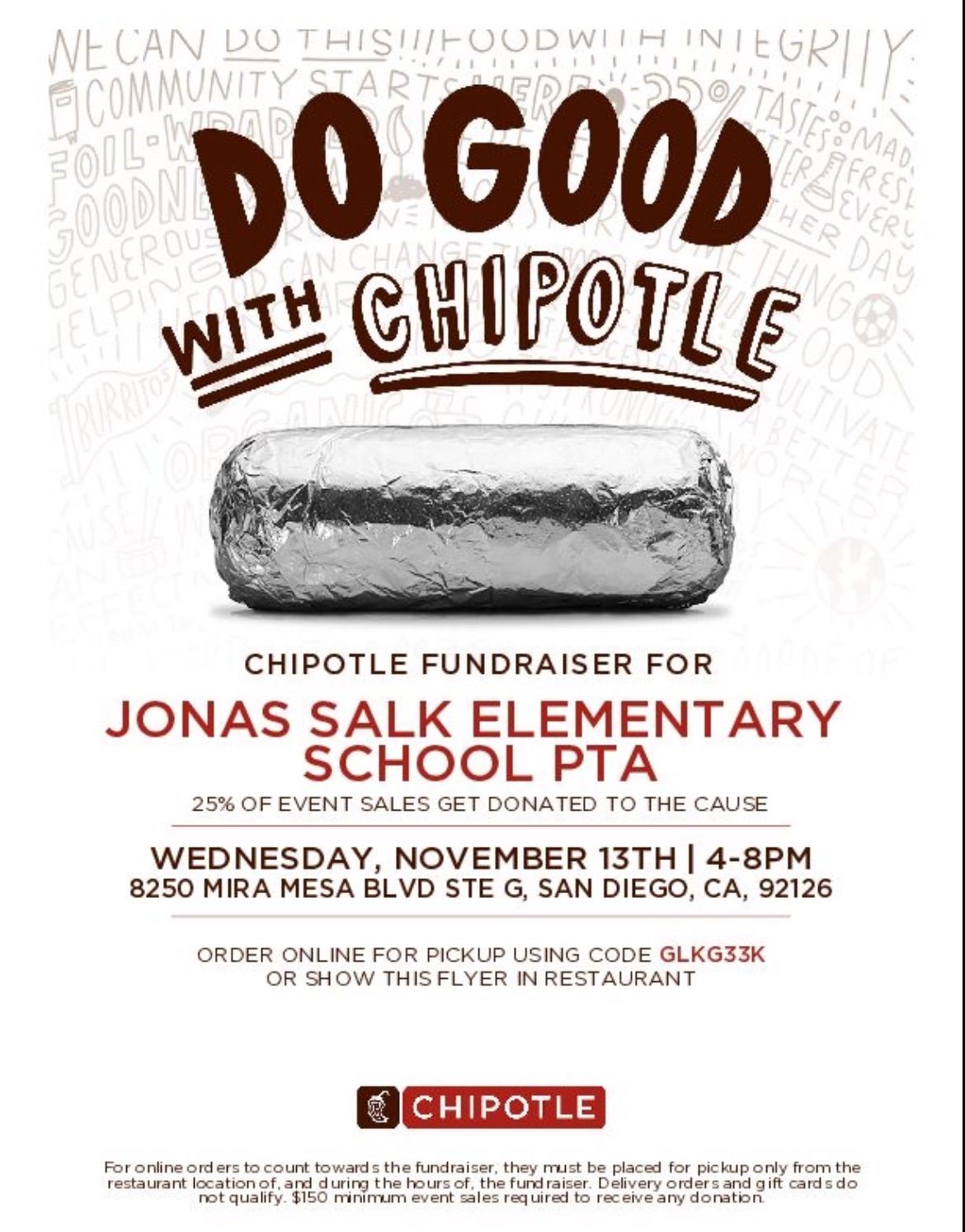 Salk Restaurant Fundraiser @ Chipotle