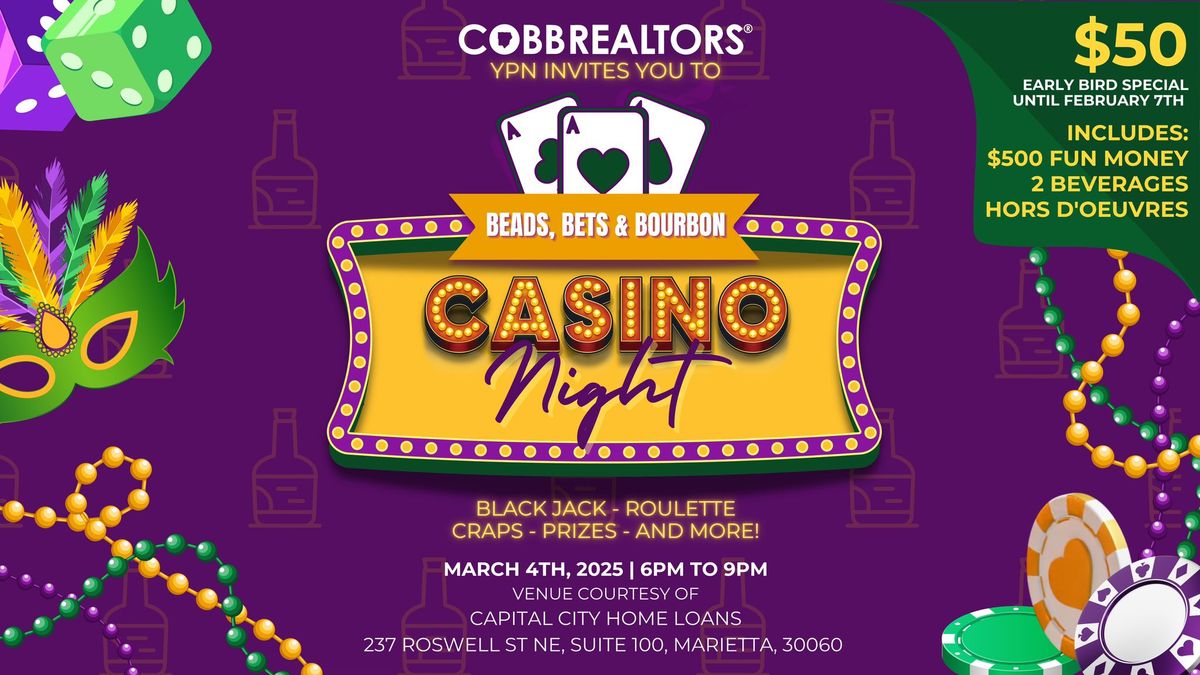 Beads, Bets & Bourbon - Casino Night with Cobb REALTORS\u00ae