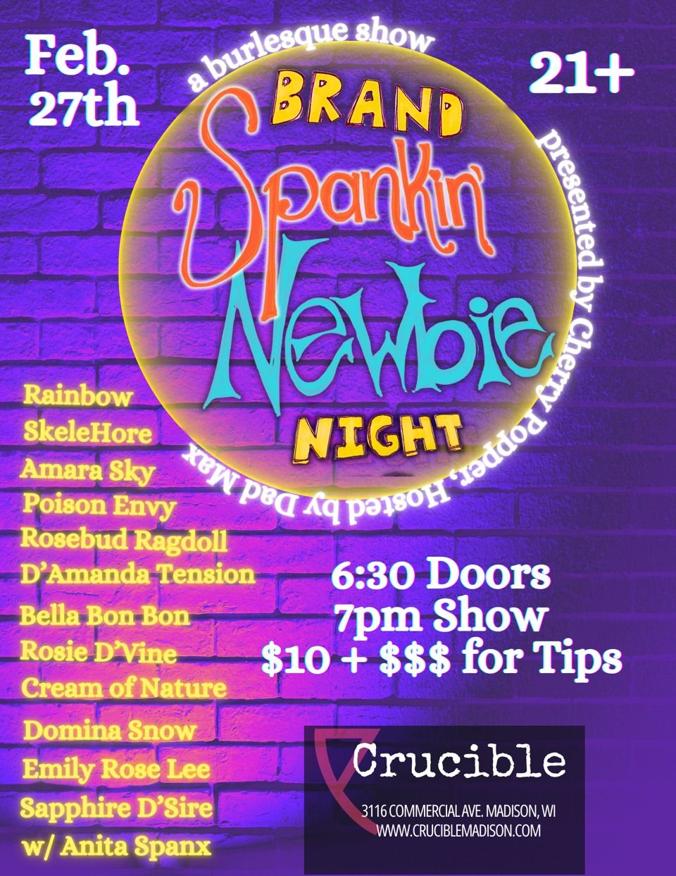 Brand Spankin Newbie Night: A Beginner Burlesque Show!