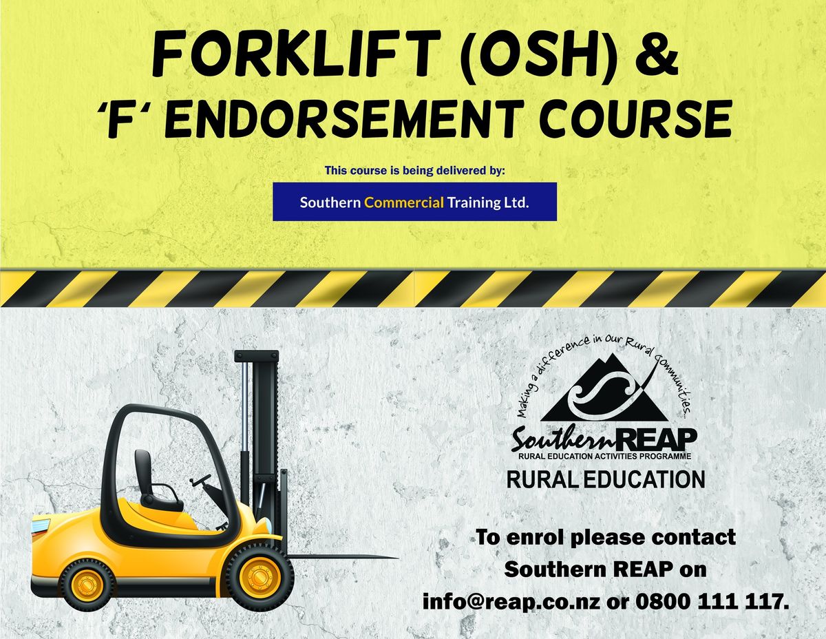 Forklift (OSH) & \u2018F\u2018 Endorsement Course - Winton