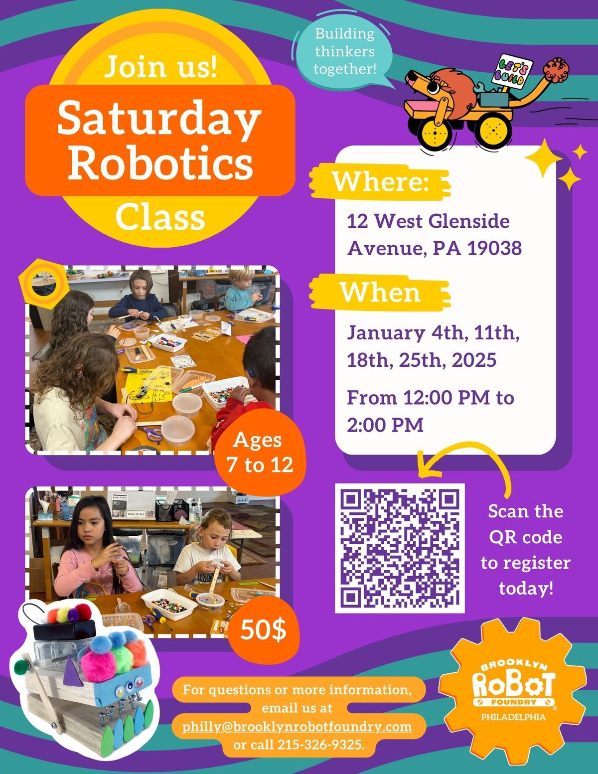 2-hr Saturday Robotics Class (Jan 2025)