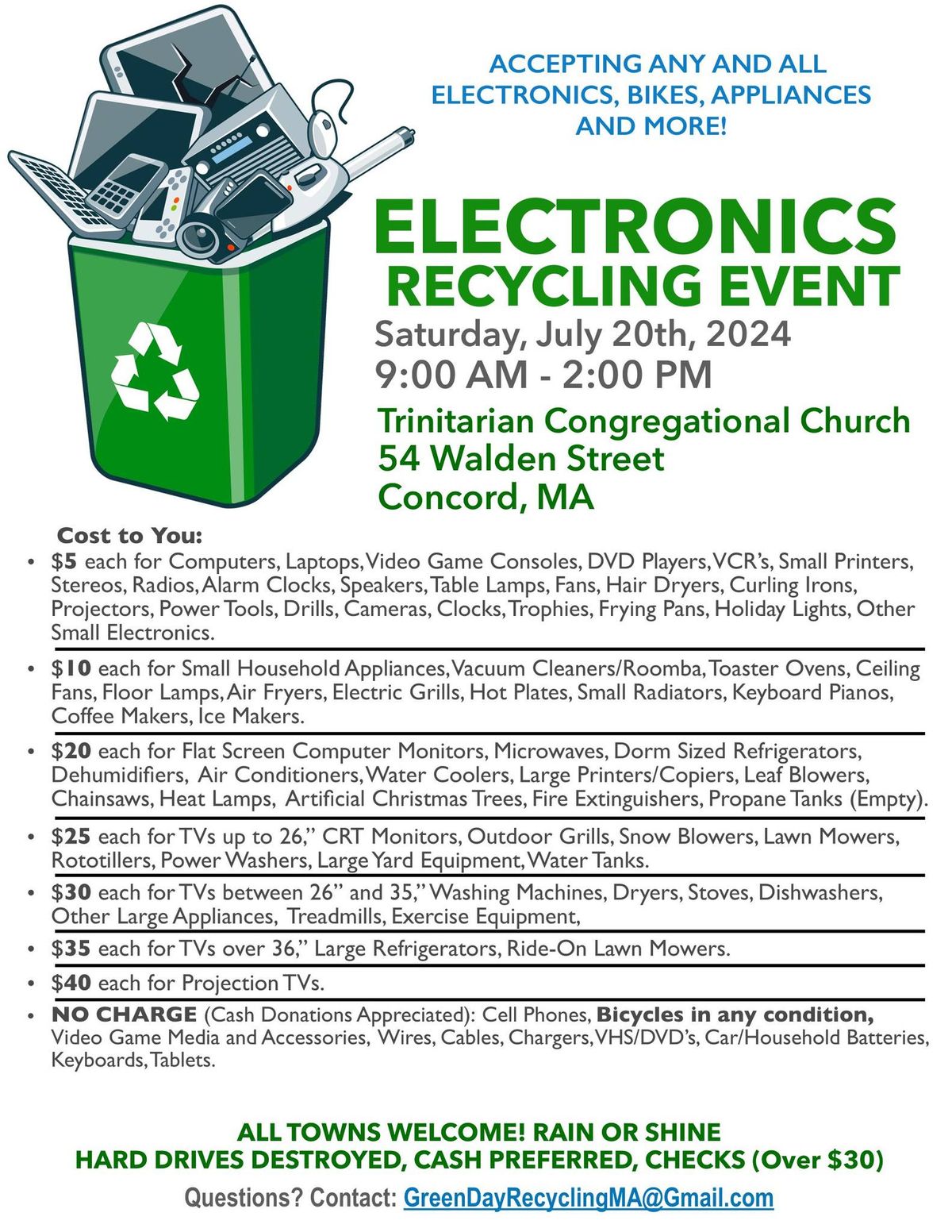 Concord Electronics Recycling Event