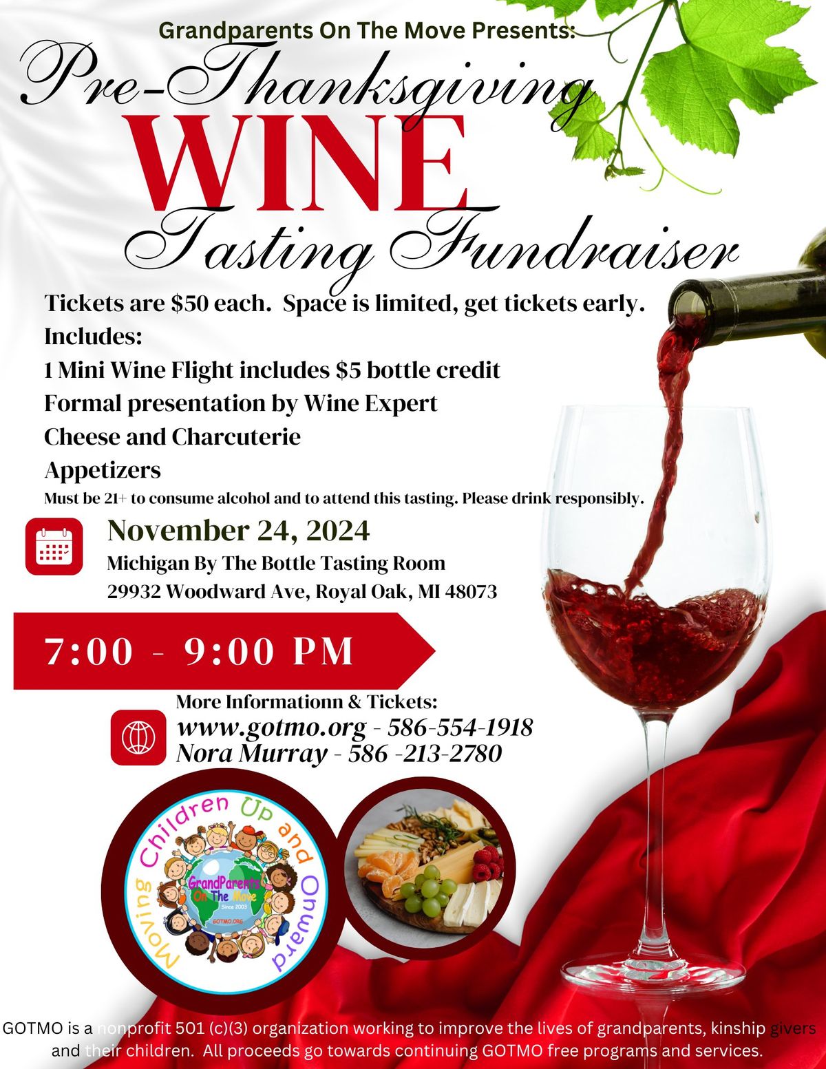 GOTMO Pre-Thanksgiving Wine Tasting Fundraising Event